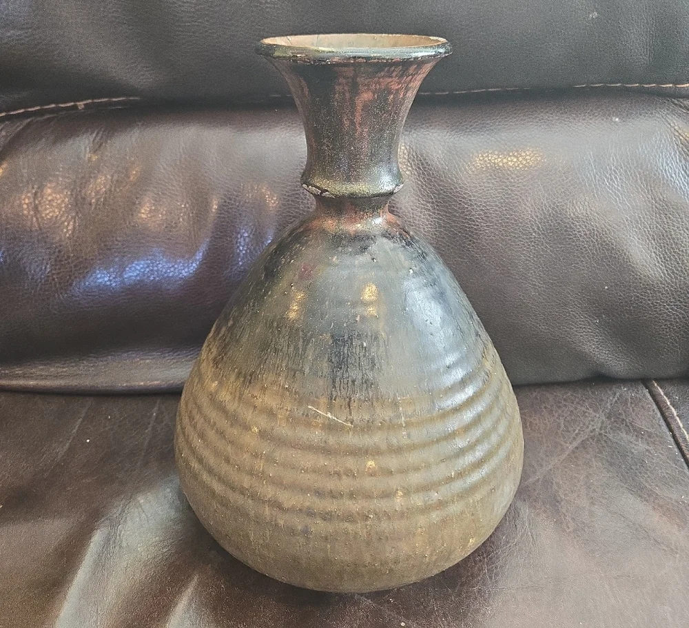 Important Signed Stoneware Ceramic Vase 1972 - Picture 1 of 9